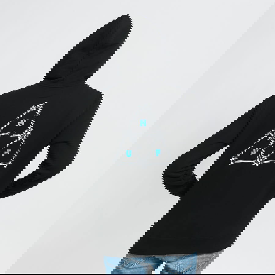Sweatshirt HUF Broken Bones TT Hoodie Sort | 078587, 1