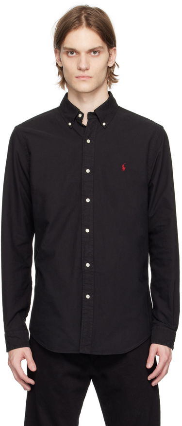 Skjorte Polo by Ralph Lauren Ralph Lauren Garment-Dyed Oxford Shirt Sort | 710716303002, 0
