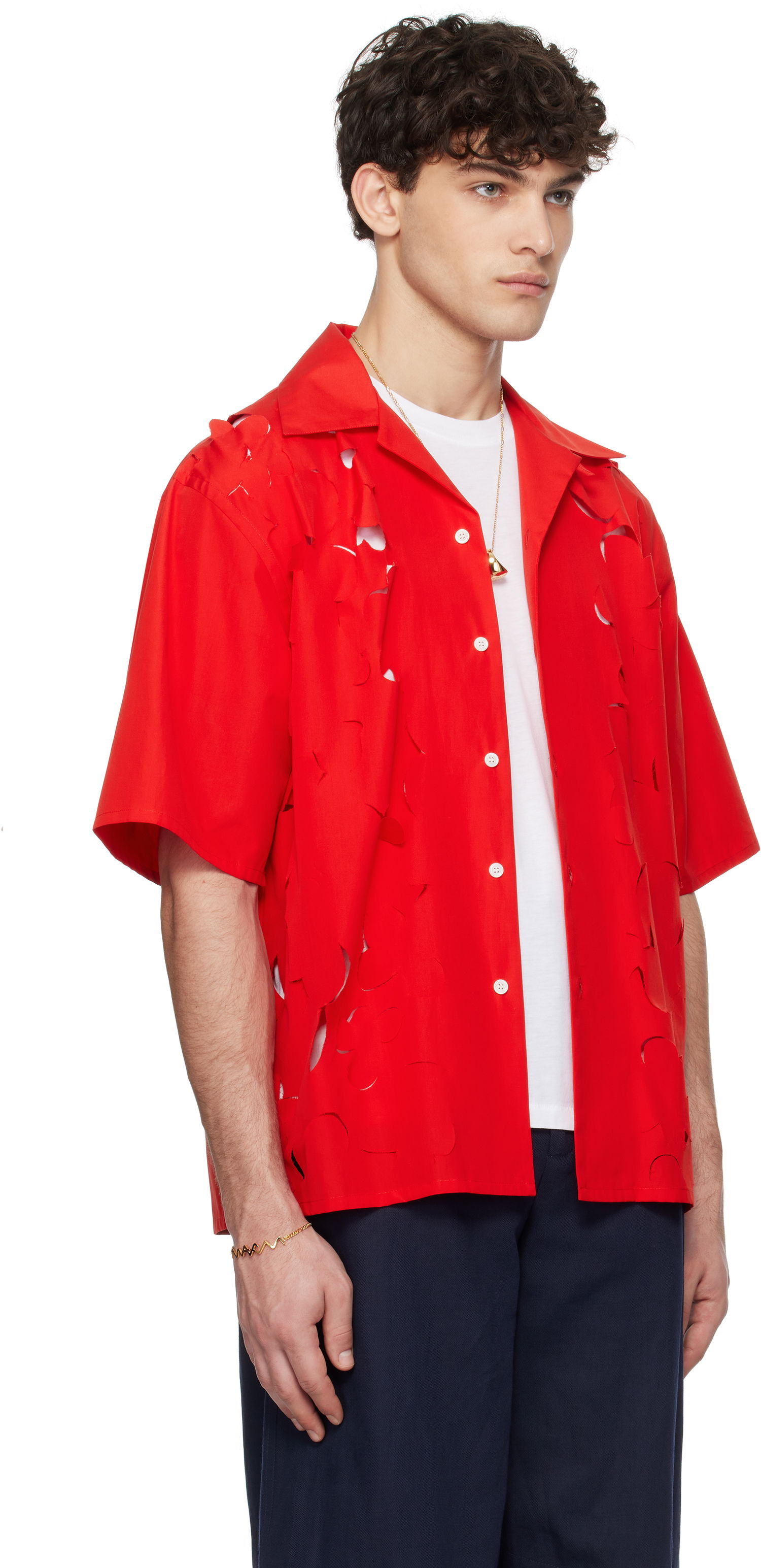 Skjorte Marni Marni Cut Out Bowling Shirt Rød | CUMU0342S0 USR013, 1