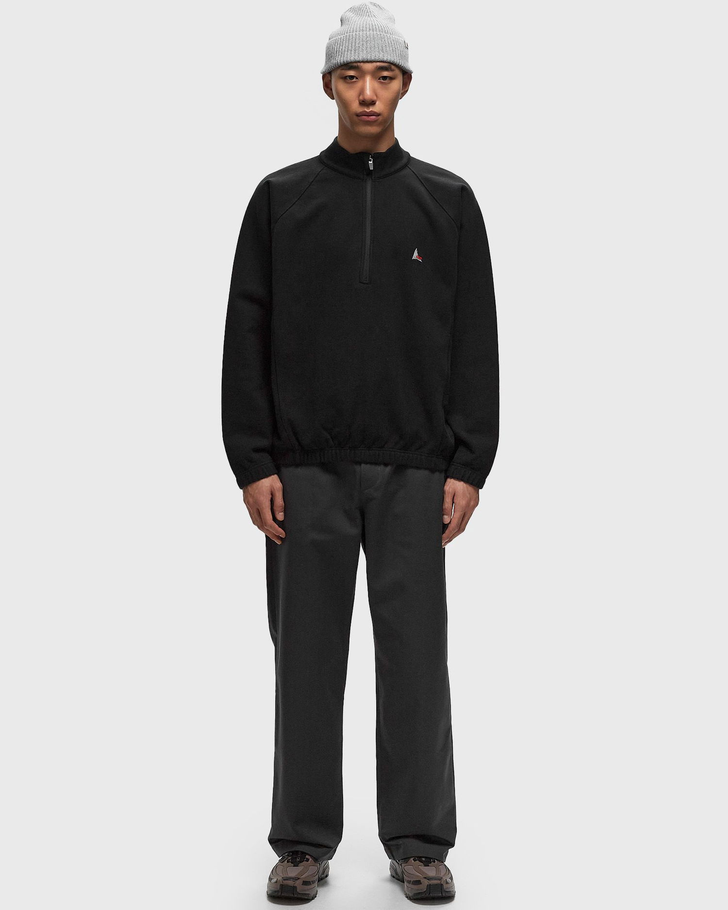 Sweatshirt ROA Heavy Half Zip Sweatshirt Sort | RBMW0334FA241, 1