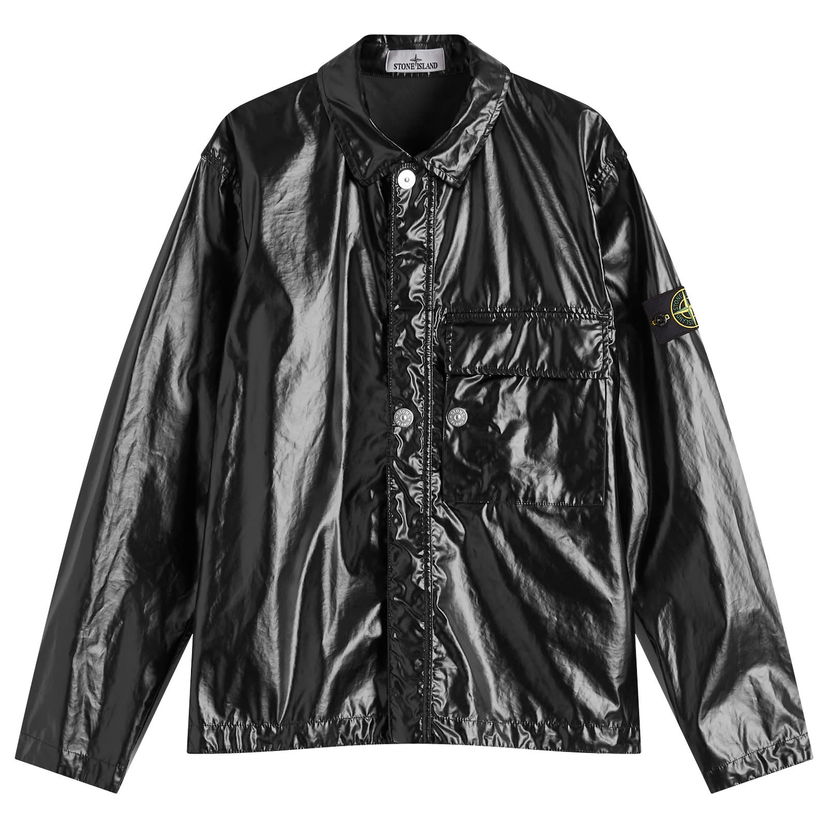 Vindjakke Stone Island Mussola Gommata-TC Shirt Jacket, Size Large Sort | K1S151200001-V0029