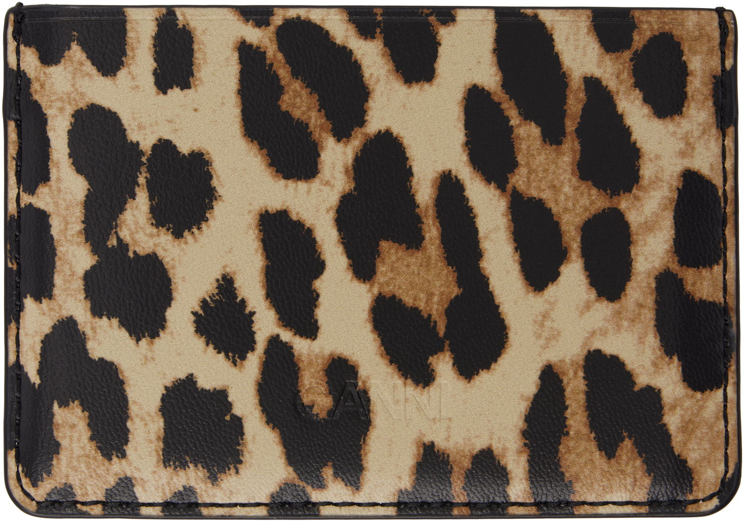 Tegnebog GANNI GANNI Bou Leopard Print Card Holder Beige | A6541, 1