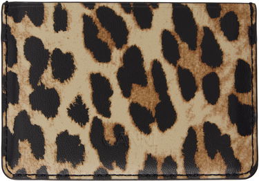 Tegnebog GANNI GANNI Bou Leopard Print Card Holder Beige | A6541, 1