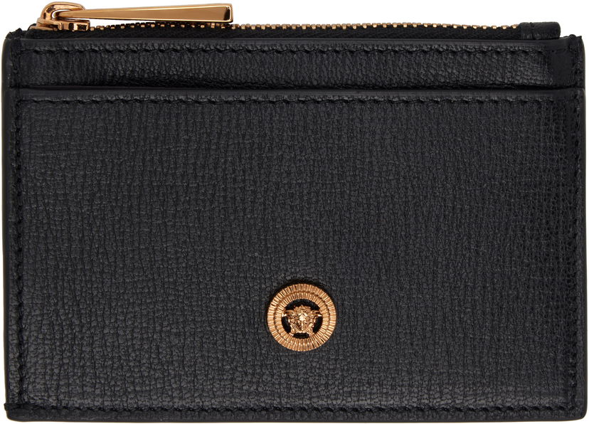 Tegnebog Versace Versace Goatskin Zip Card Holder Sort | 1016785_1A10544