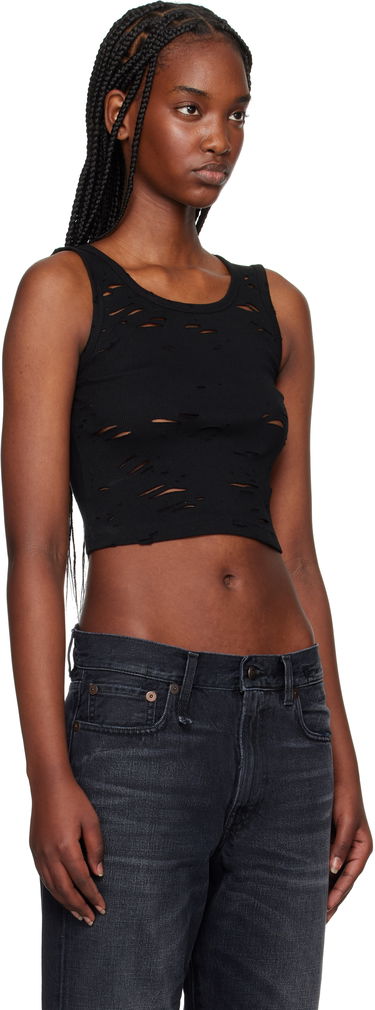 Tanktop R13 R13 Distressed Cropped Tank Top Sort | R13WK080-K001A, 4