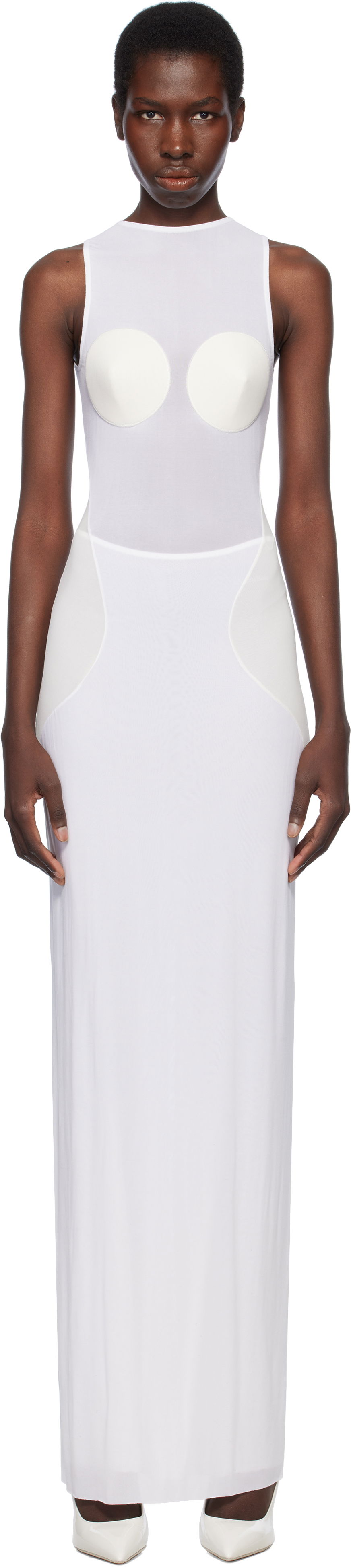 Kjole Jean Paul Gaultier Jean Paul Gaultier 'The Conical' Maxi Dress Hvid | 25/34-F-RO372-J082-1103, 0