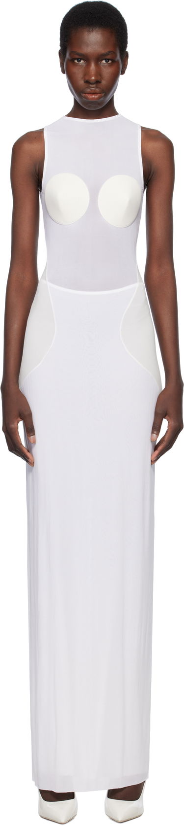 Kjole Jean Paul Gaultier Jean Paul Gaultier 'The Conical' Maxi Dress Hvid | 25/34-F-RO372-J082-1103, 0