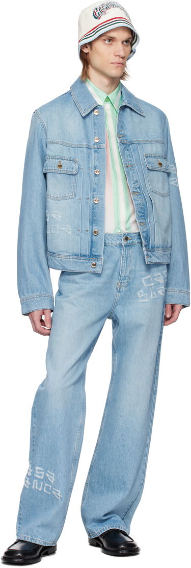 Jakke Casablanca Casablanca Graffiti Distressed Denim Jacket Blå | MS25-JK-343-01, 3