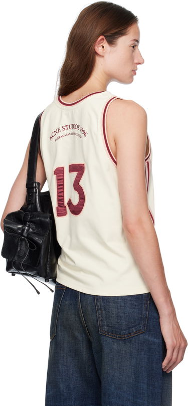Tanktop Acne Studios Acne Studios Embroidered-Logo Tank Top Beige | BL0424-, 2