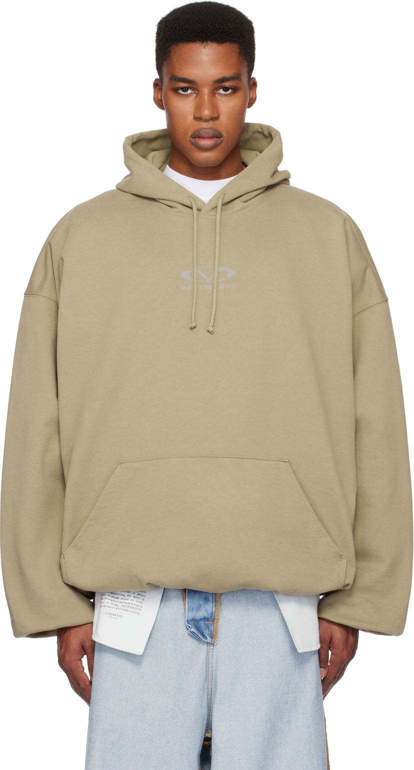 Sweatshirt VETEMENTS Oval Logo Cropped Boxy Hoodie Grøn | UA66HD600T