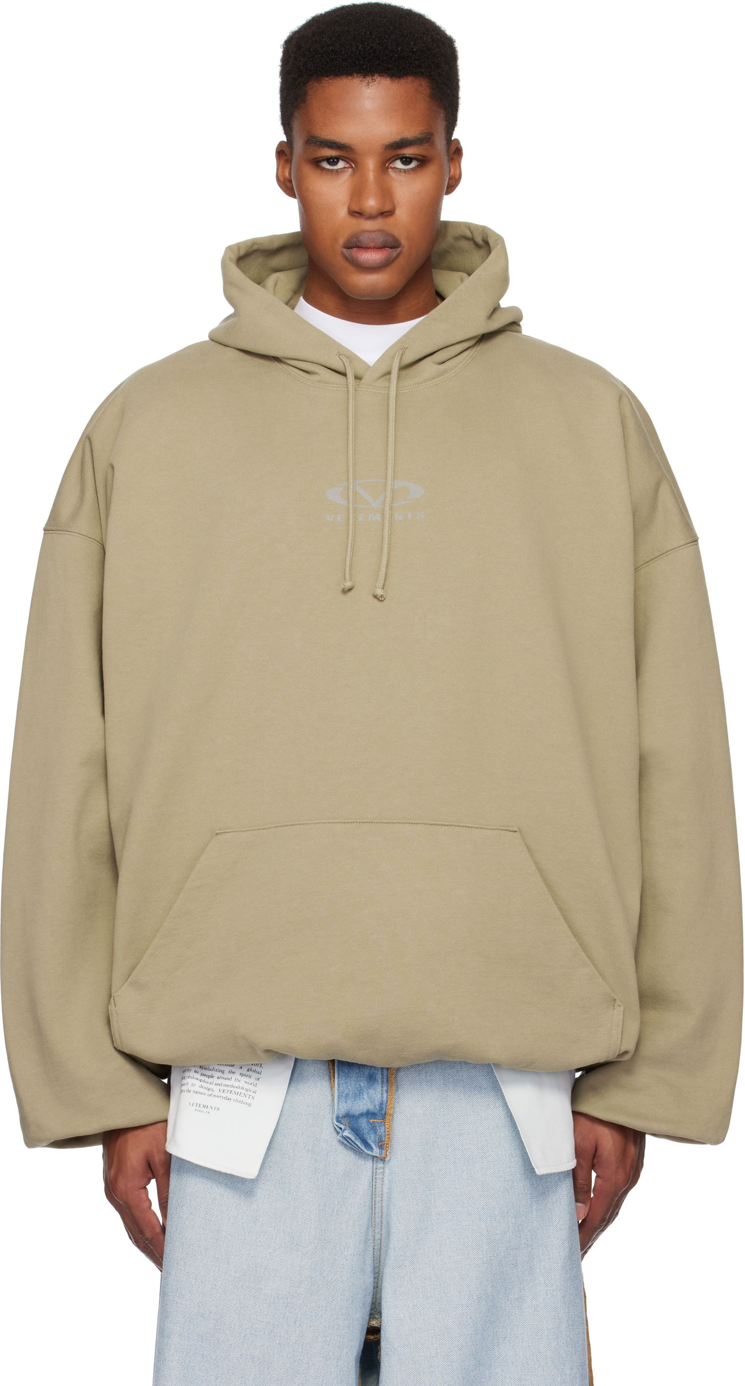 Sweatshirt VETEMENTS Oval Logo Cropped Boxy Hoodie Grøn | UA66HD600T, 0