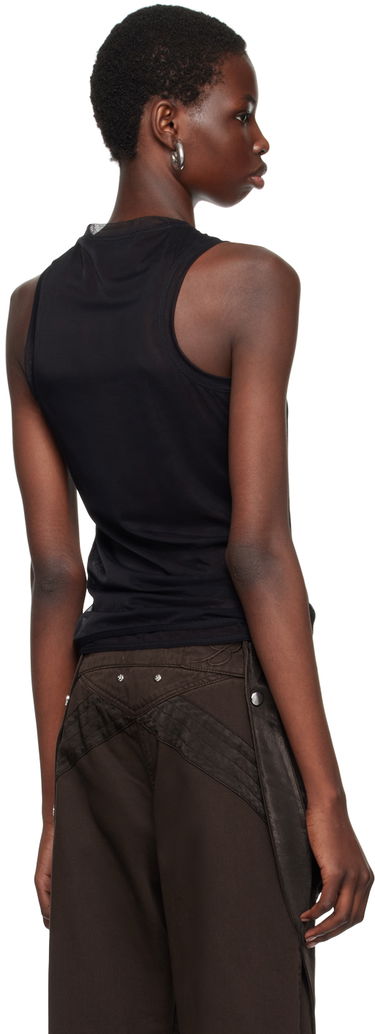 Tanktop Blumarine Blumarine Rhinestone Monogram Tank Top Sort | A422T073A, 2
