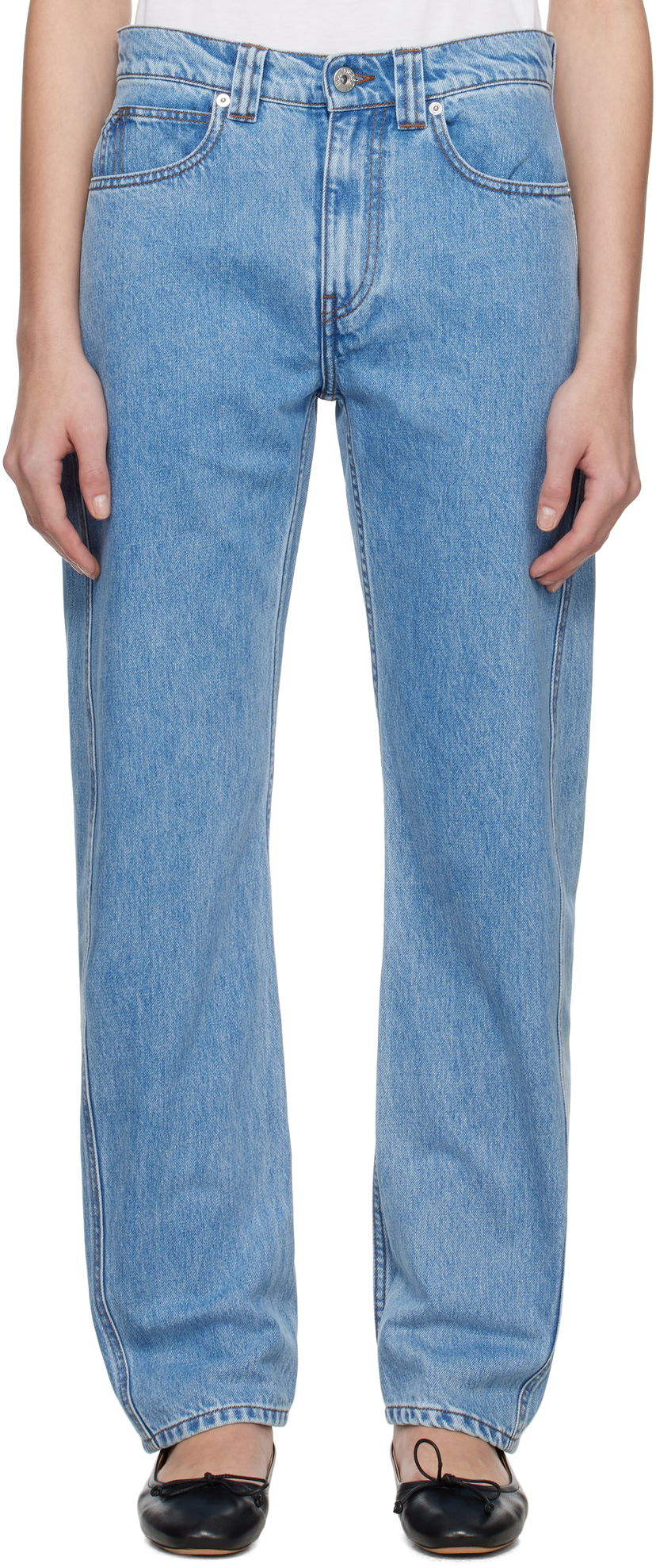 Jeans JW Anderson JW Anderson Twisted Slim Leg Jeans Blå | DT0111-PG1774