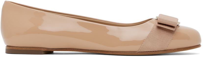 Tøj FERRAGAMO Salvatore Ferragamo Varina Bow Ballerina Flats Beige | 753657