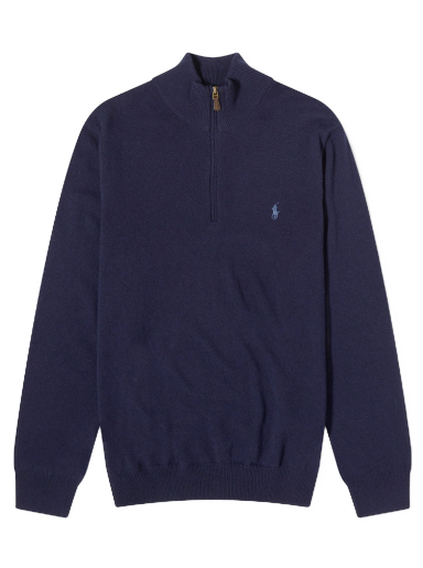 Sweatshirt Polo by Ralph Lauren Polo Ralph Lauren  Lambswool Half Zip Knit Hunter Mørkeblå | 710876756001