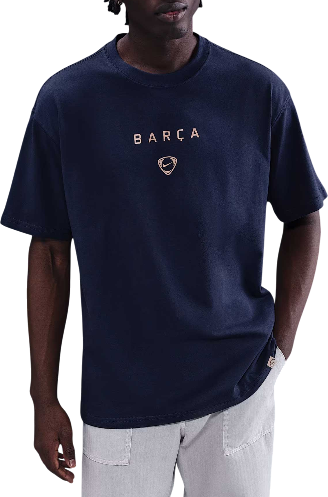 T-shirt Nike Total 90 FC Barcelona Wordmark Soccer T-Shirt Mørkeblå | ib7294-410, 0