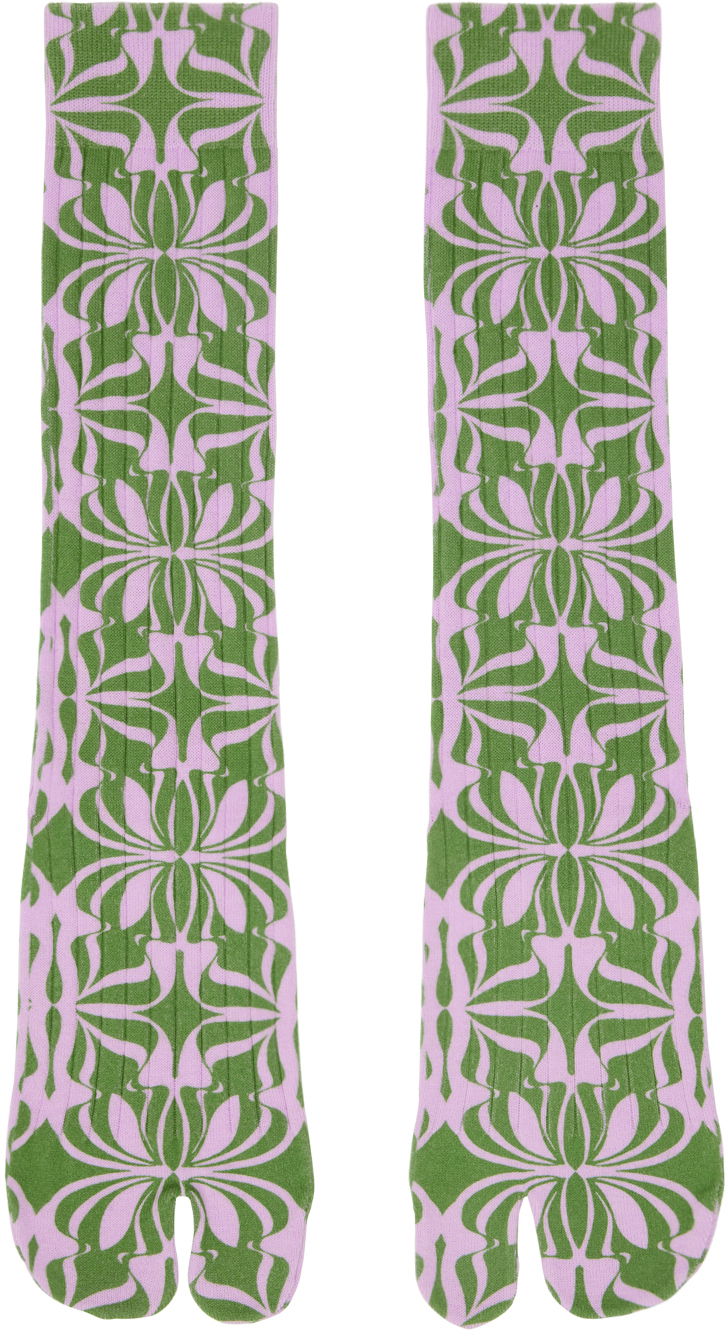 Sokker Dries Van Noten Dries Van Noten Printed Tabi Socks Flerfarvet | 241-011901-045