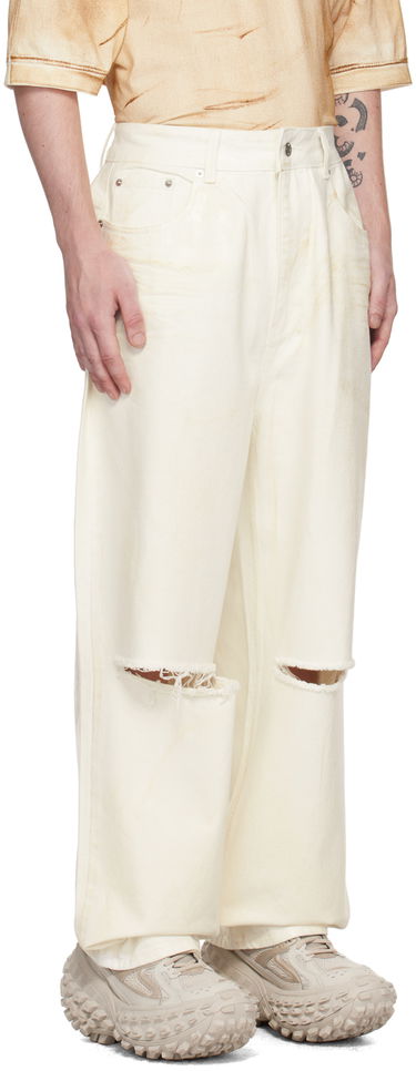 Jeans We11done Foil Coated Relaxed-Fit Jeans Hvid | WD-DP1-23-342-M-WH, 1