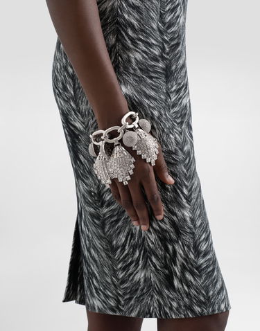 Armbånd Dolce & Gabbana Dolce & Gabbana Rhinestone Maxi-Bracelet with Chain and DG Logo Metalisk | WBR2E5W111187655, 1