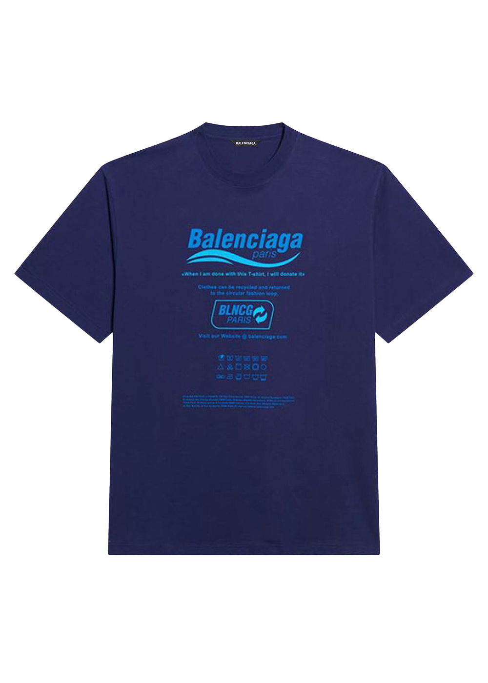 T-shirt Balenciaga Dry Cleaning Boxy T-Shirt Mørkeblå | 651795TKVF83866, 0