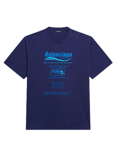 T-shirt Balenciaga Dry Cleaning Boxy T-Shirt Mørkeblå | 651795TKVF83866