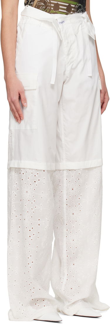 Bukser Ottolinger Ottolinger Baggy Cargo Pants with Eyelet Hem Hvid | 106-200106-01, 4