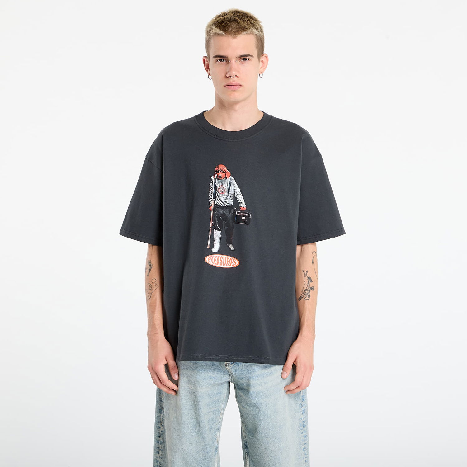 T-shirt Pleasures PLEASURES Daft Punk Graphic T-Shirt Sort | P25DP019-BLACK, 0