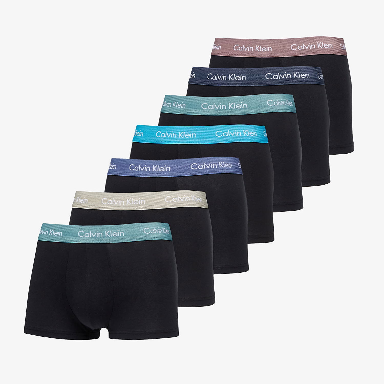 Undertøj og sokker CALVIN KLEIN Cotton Stretch Low Rise Trunk 7-Pack Sort | NB3887A MEW, 0