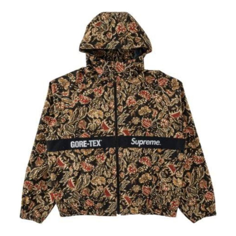 Vindjakke Supreme Floral Print Hooded Jacket Sort | SP-FW18J82-BK