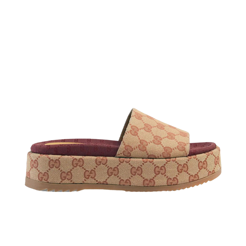 Sneakers og sko Gucci GG Supreme Platform Sandal "Dark Red" W Beige | 573018KQW008366