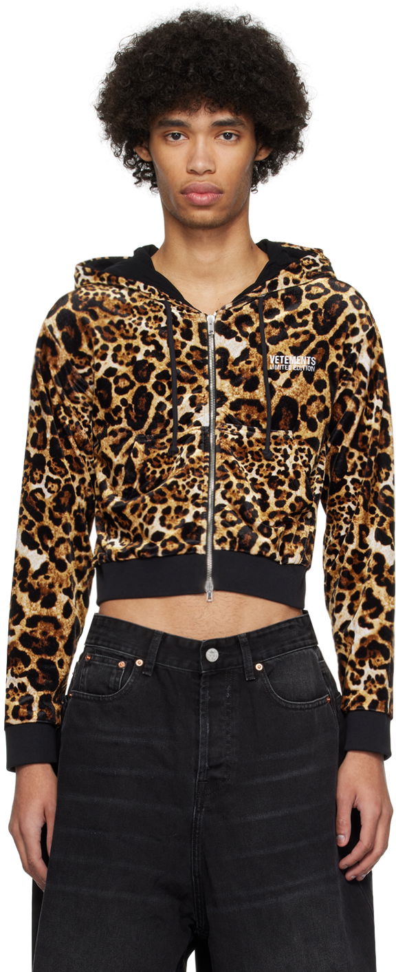 Sweatshirt VETEMENTS Leopard Hoodie Brun | UE64HD100L, 0