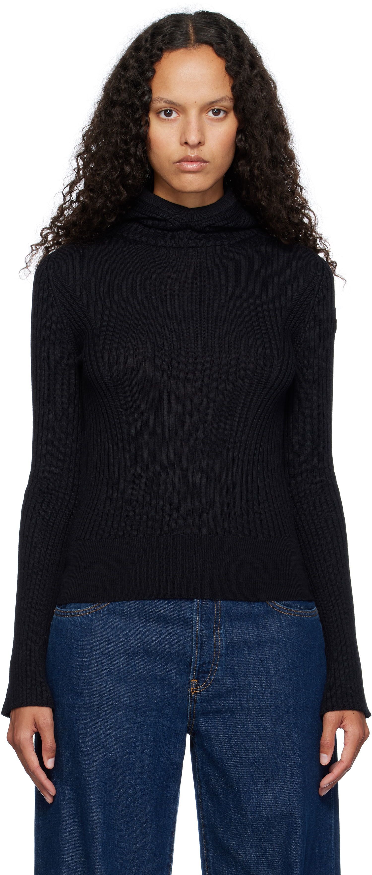 Sweatshirt Moncler Virgin Wool Hoodie Sort | J20939G00004M1259, 0