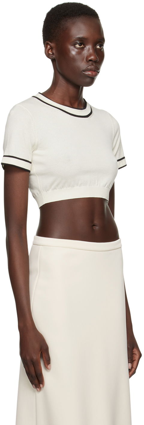 Crop top Max Mara Max Mara Uscio Cropped T-Shirt Hvid | 2411361042600, 1