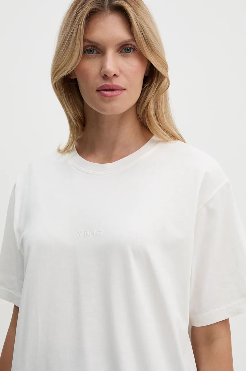 T-shirt Nanushka Oversized Fit Cotton Tee Hvid | NU24CRSH00300, 0