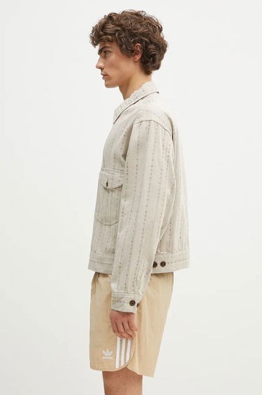 Jakke Human Made Herringbone Zip-Up Work Jacket Beige | HM28JK014, 1