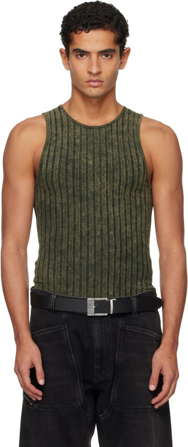 Tanktop Diesel Ribbed Distressed Tank Top Grøn | A21574-0DCCB-5EU, 0
