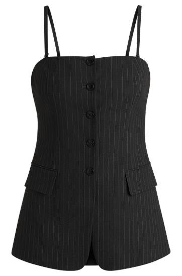Tanktop BOSS Pinstripe Stretch Tailored Vest Sort | 50530460