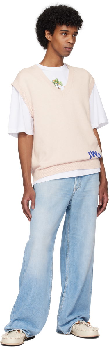 Vest JW Anderson JW Anderson 'JWA' V-Neck Knit Vest Lyserød | KW1349-YN0398, 3