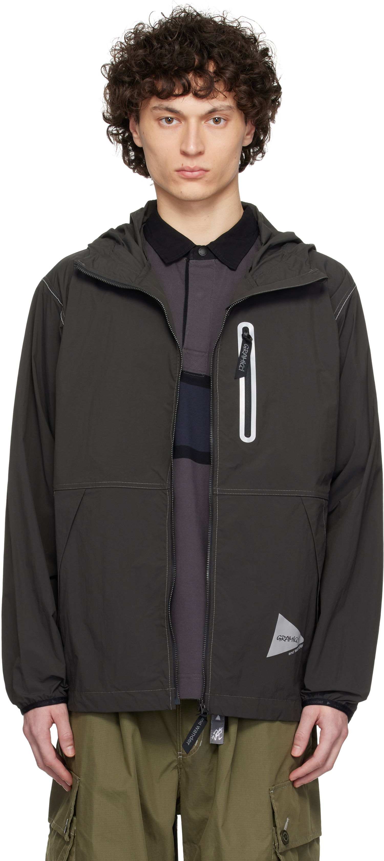 Vindjakke and wander Gramicci Edition Brushed Nylon Jacket Grøn | GUJ5-S3000, 0