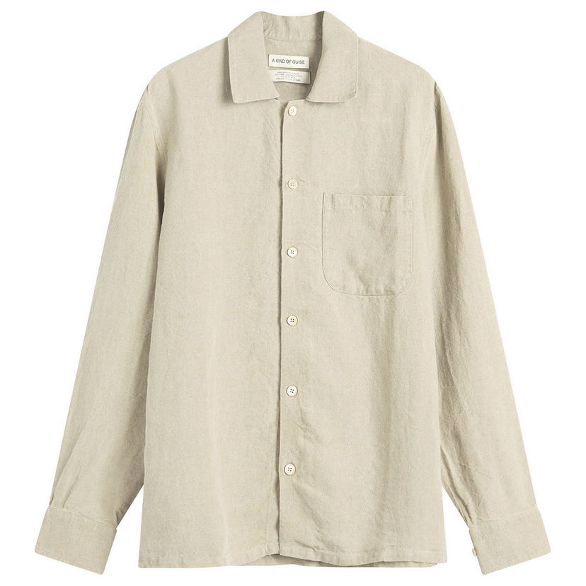 Skjorte A Kind of Guise A Kind of Guise Atrato Linen Shirt, Size Large Beige | 119-13600-101