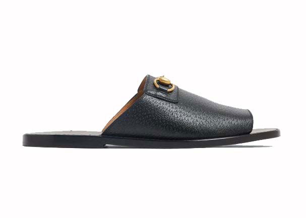 Sneakers og sko Gucci Horsebit Leather Flat Slides Black Sort | 723624 18A00 1000, 0