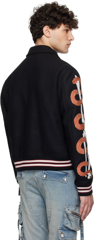 Bomberjakke AMIRI Snake Bones Embroidered Bomber Jacket Sort | AMOUVY1015, 2