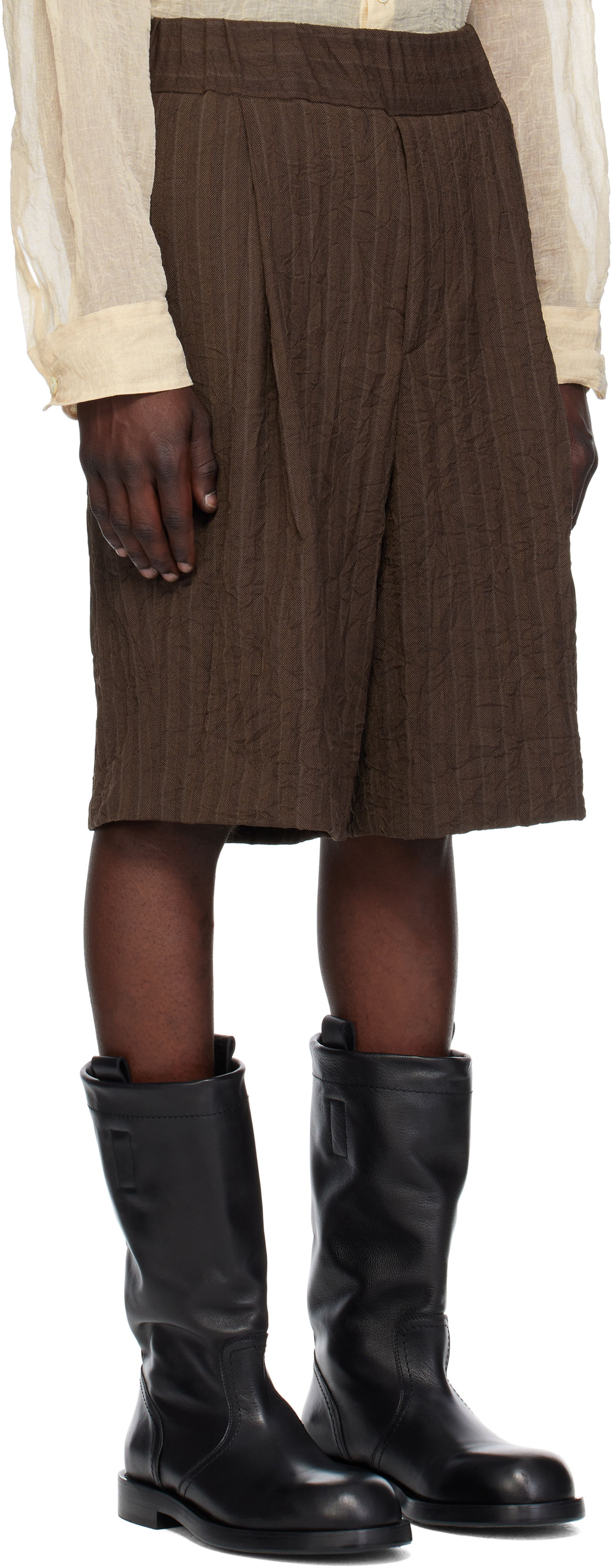 Shorts Dries Van Noten Dries Van Noten Pleated Bermuda Shorts Brun | 251-020953-1504, 1