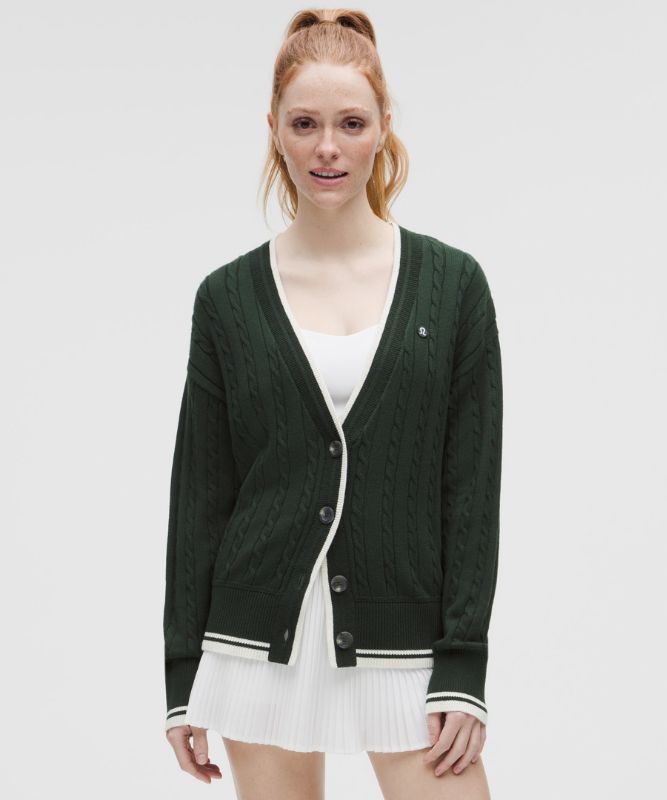 Sweater lululemon Cable-Knit Tennis Cardigan Grøn | prod20001107, 0