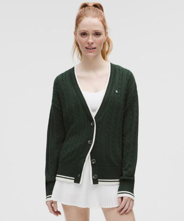Sweater lululemon Cable-Knit Tennis Cardigan Grøn | prod20001107, 0