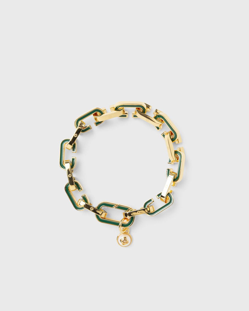 Armbånd Casablanca Enamel "C" Link Bracelet Grøn | A-AW25-JW-322-01