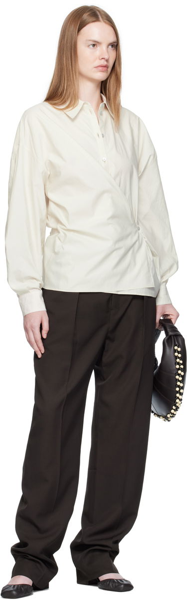 Skjorte LEMAIRE Straight Collar Twisted Shirt Hvid | SH1141 LF1500, 3