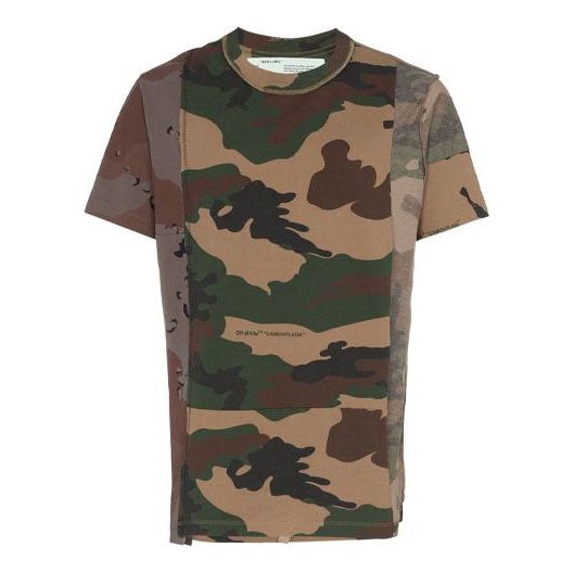 T-shirt Off-White Off-White Reconstructed Camo T-Shirt Brun | OMAA056F181850429901, 0