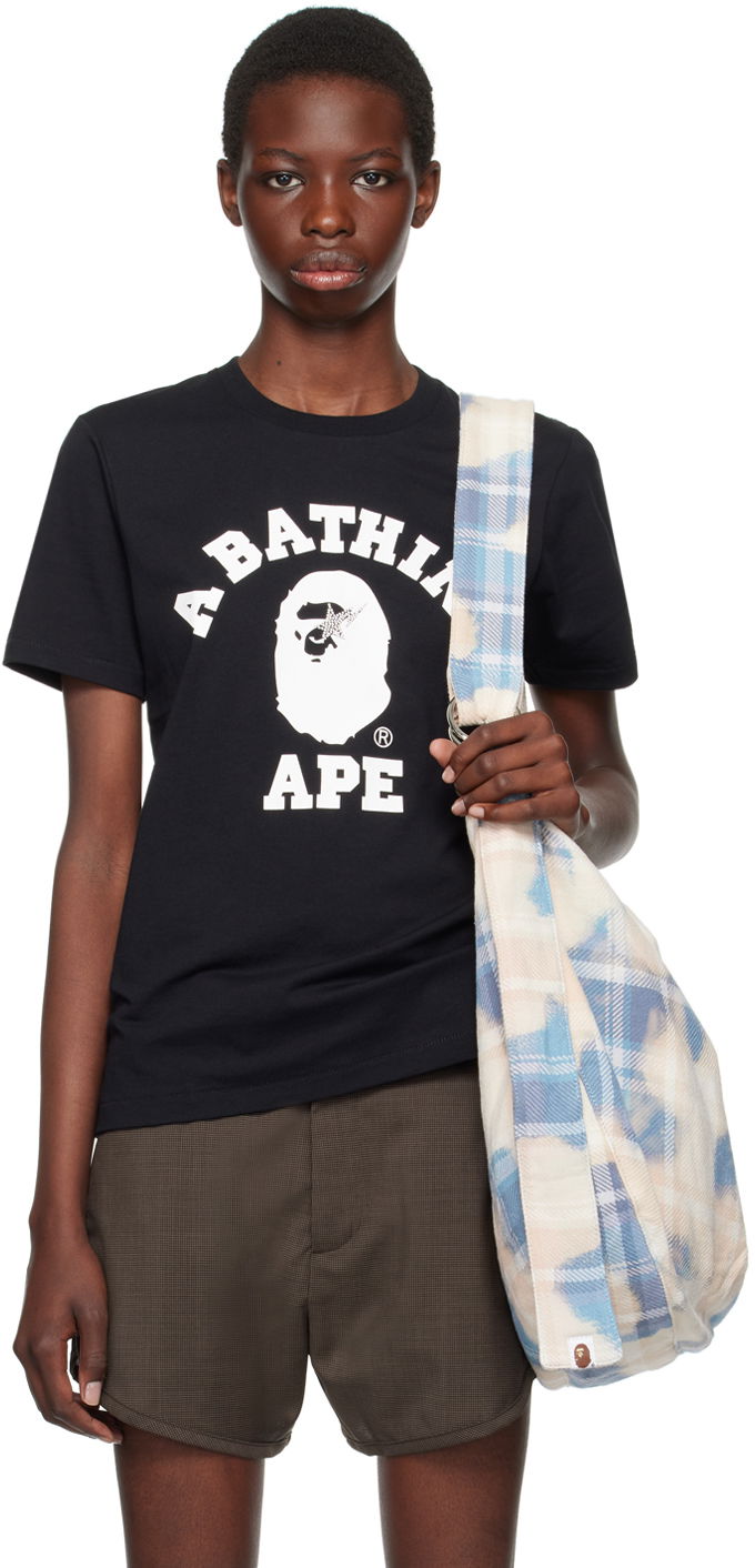 T-shirt BAPE Black College Crystal Stone Sta T-Shirt Sort | 001TEK302031L, 0