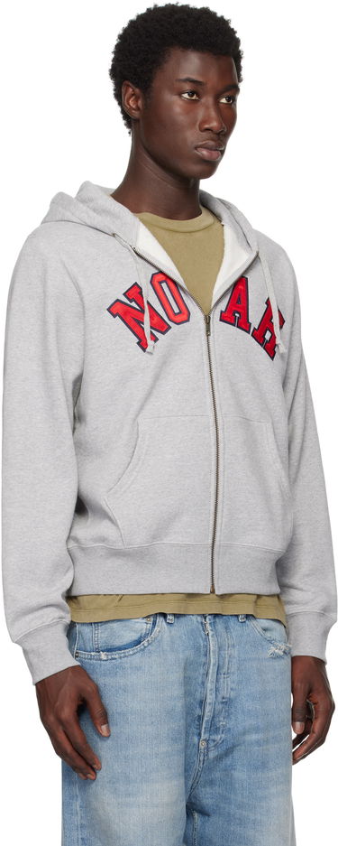 Sweatshirt Noah Noah Arch Appliqué Zip-Up Hoodie Grå | SS194SS25HGY, 1
